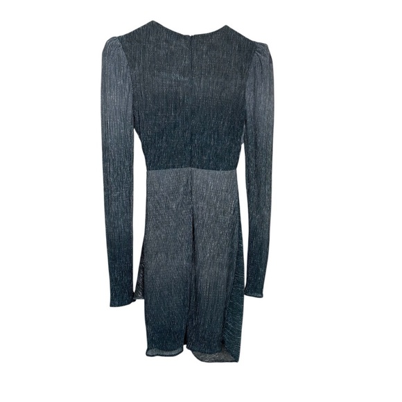 PatBO Silver Asymmetrical Wrap Dress with Bishop Sleeves SZ XS (0) - Picture 11 of 14